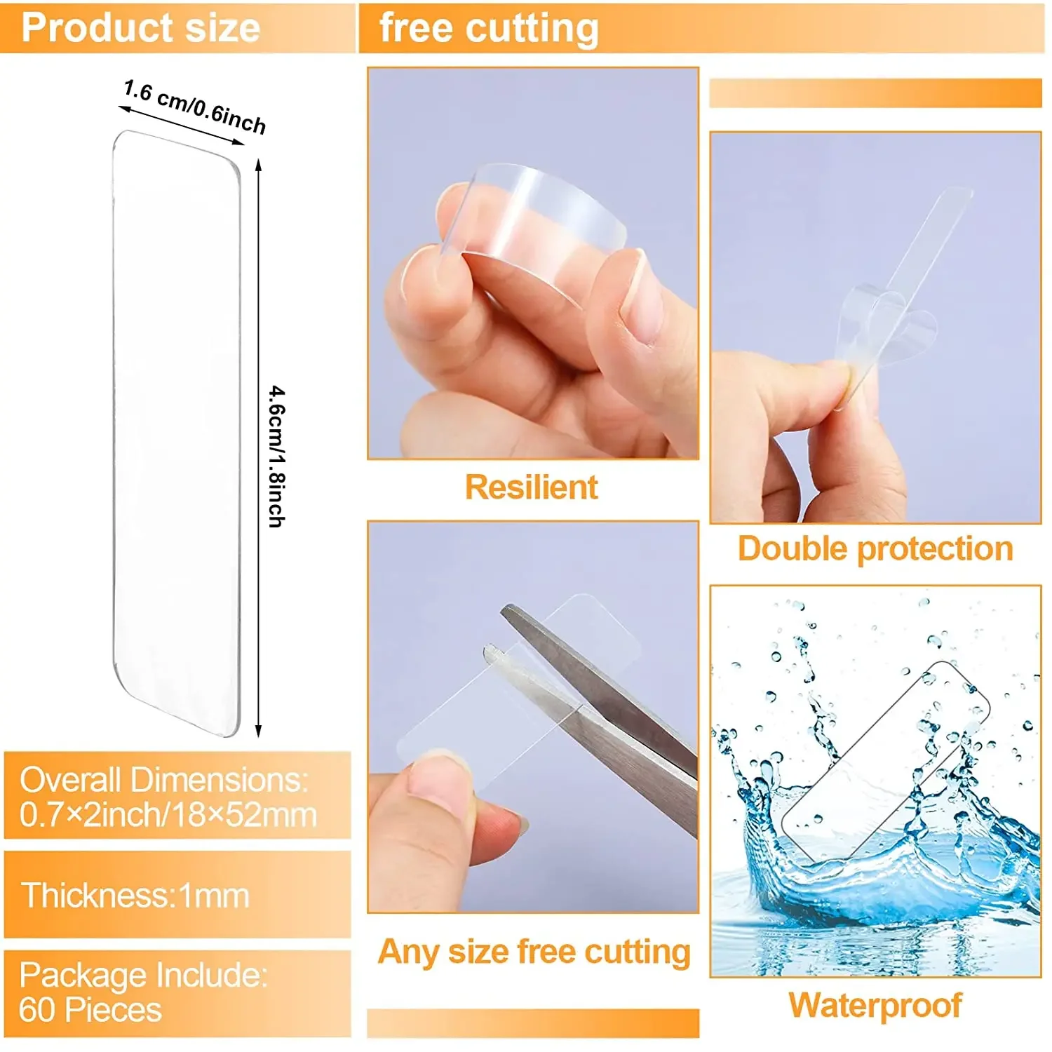 300Pcs Double Sided Adhesive T - Wall Sticker recension och pris