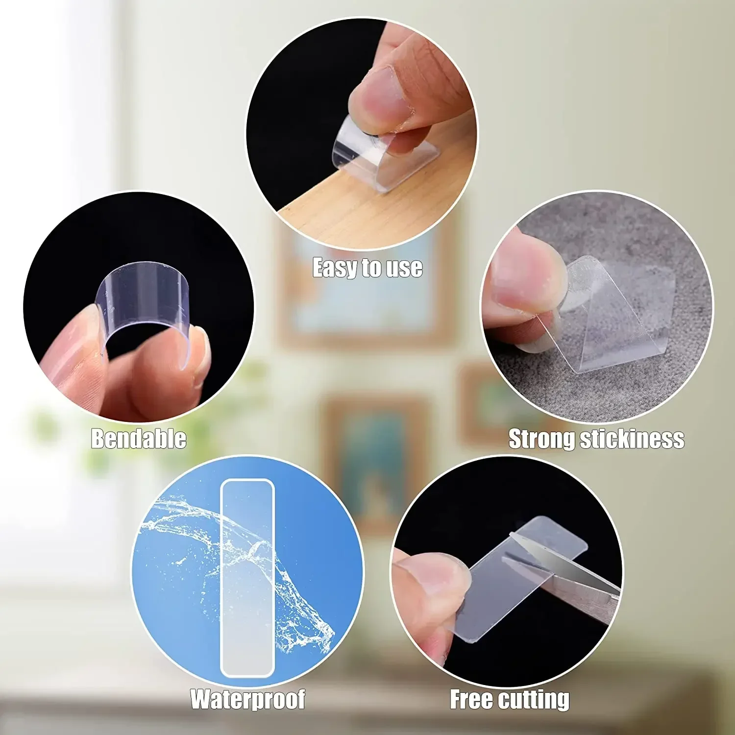 300Pcs Double Sided Adhesive T - Wall Sticker recension och pris