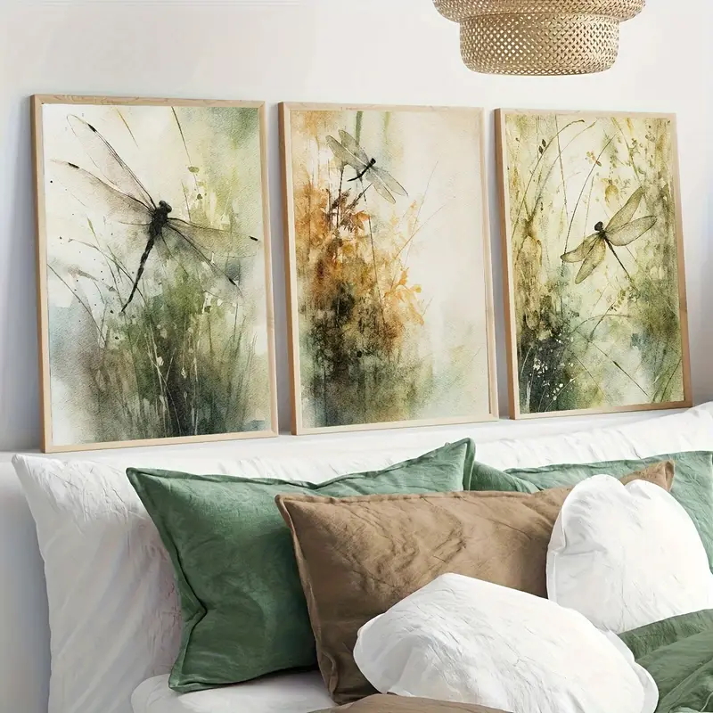 3Pcs/Set Nordic Dragonfly Wate - Abstract Canvas Set recension och pris