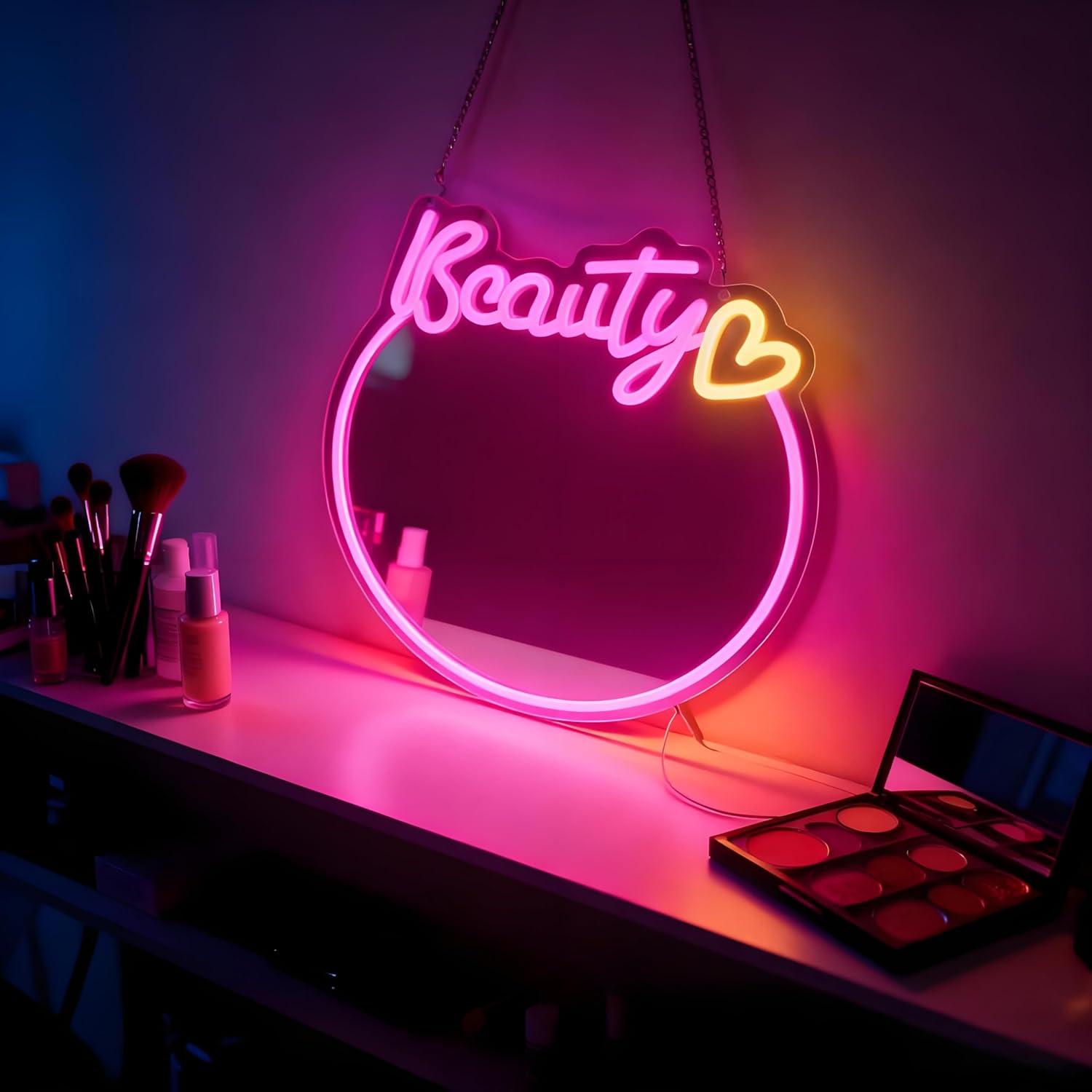 Beauty Mirror Neon Sign USB Di - Decorative Mirror recension och pris