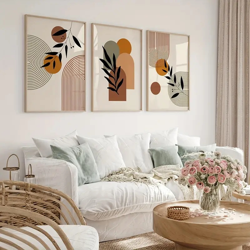 3pcs Bohemian-style Plant Geom - Abstract Canvas Set recension och pris