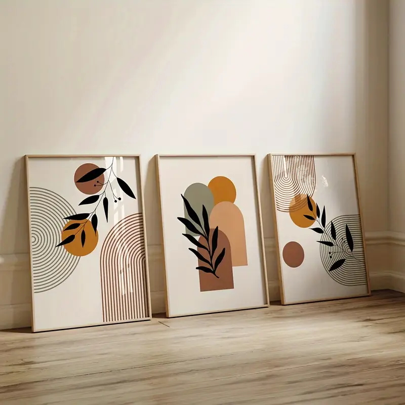 3pcs Bohemian-style Plant Geom - Abstract Canvas Set recension och pris